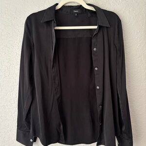 Theory Black Button Down Shirt